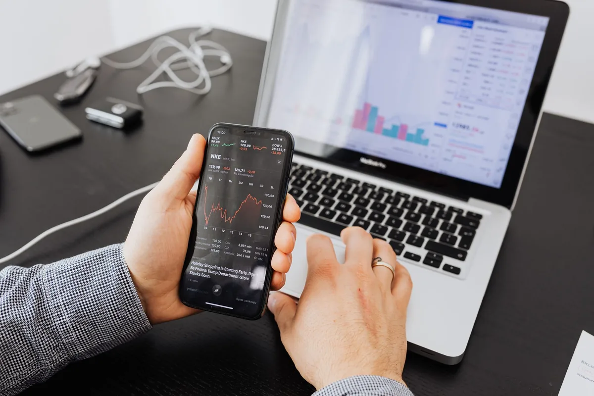 financial stock market ticker displaying corporate earnings