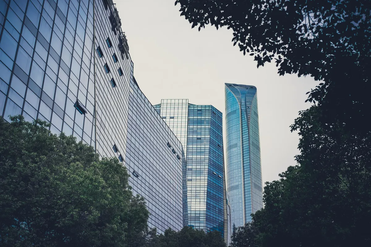 modern commercial office towers