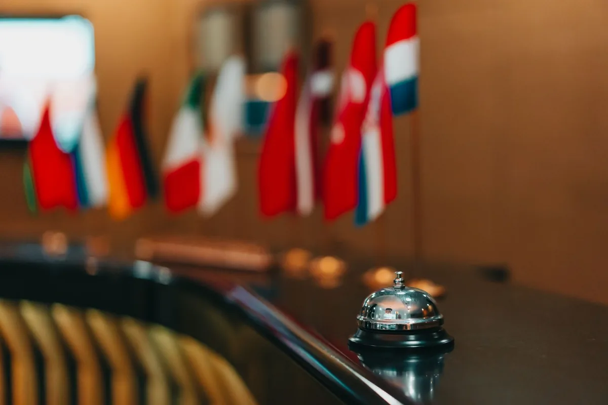 hotel concierge desk and lobby interior