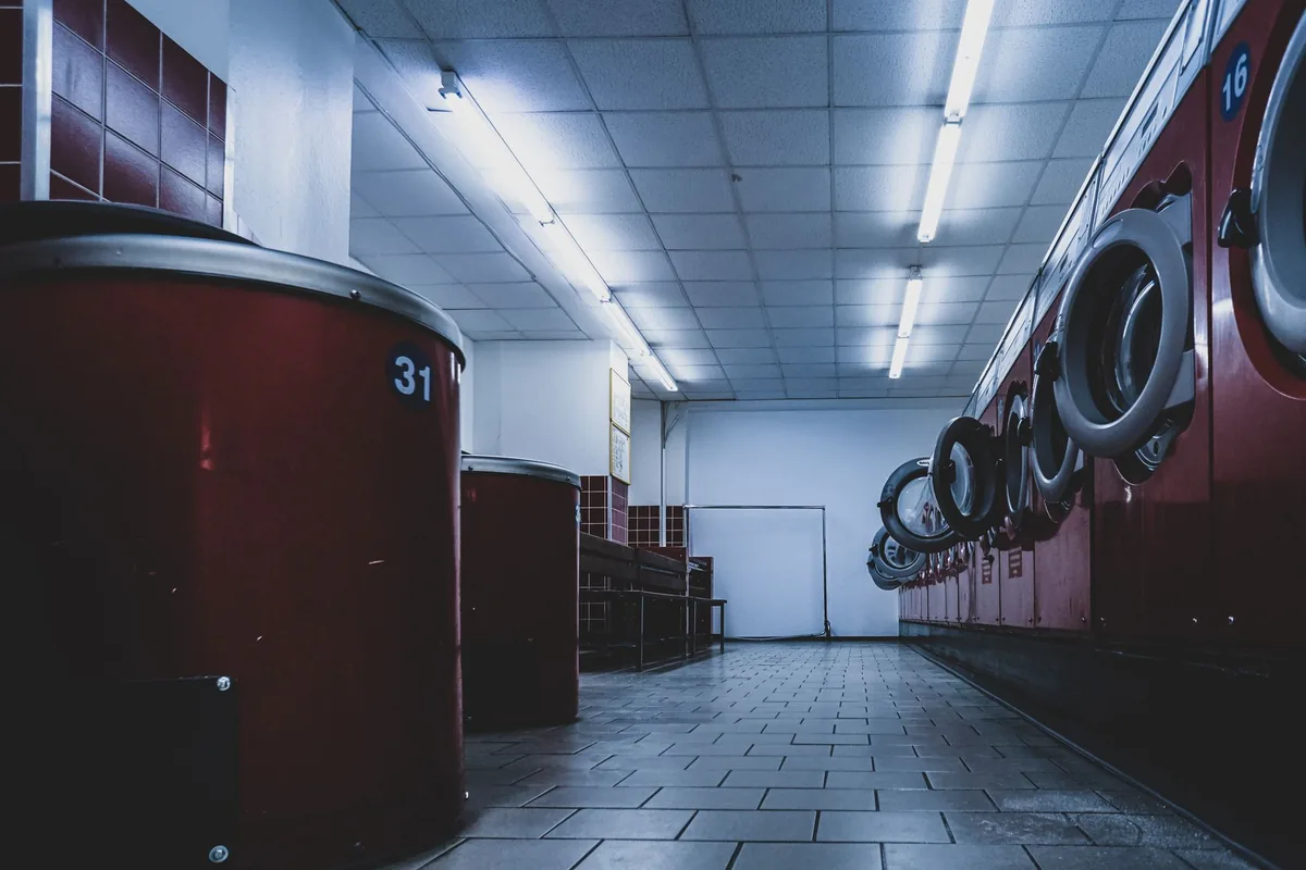 commercial hotel laundry room