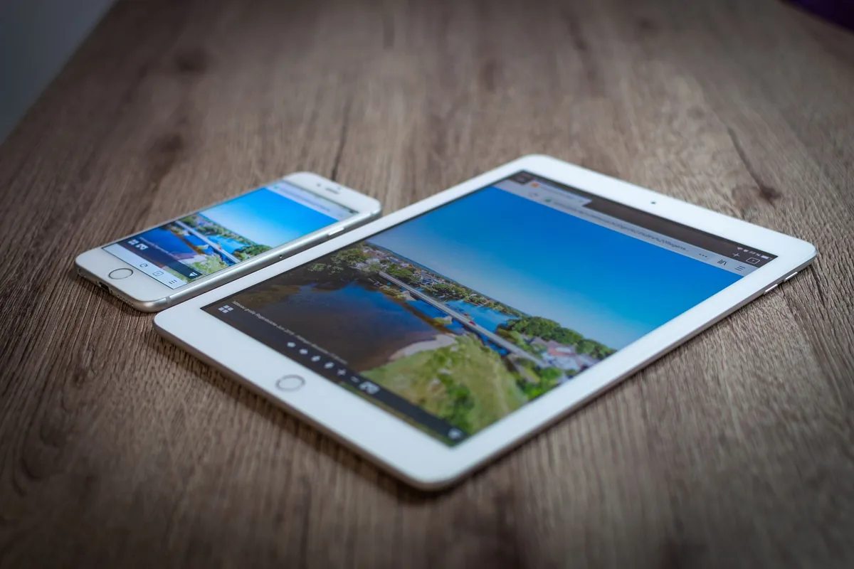 tablet displaying apartment vacation rental