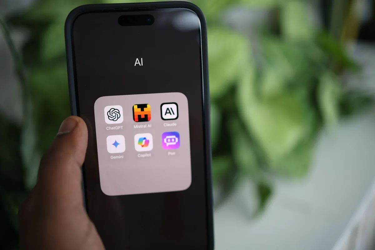 smartphone interface showing artificial intelligence search