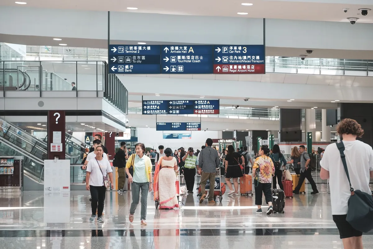 busy international airport arrivals terminal