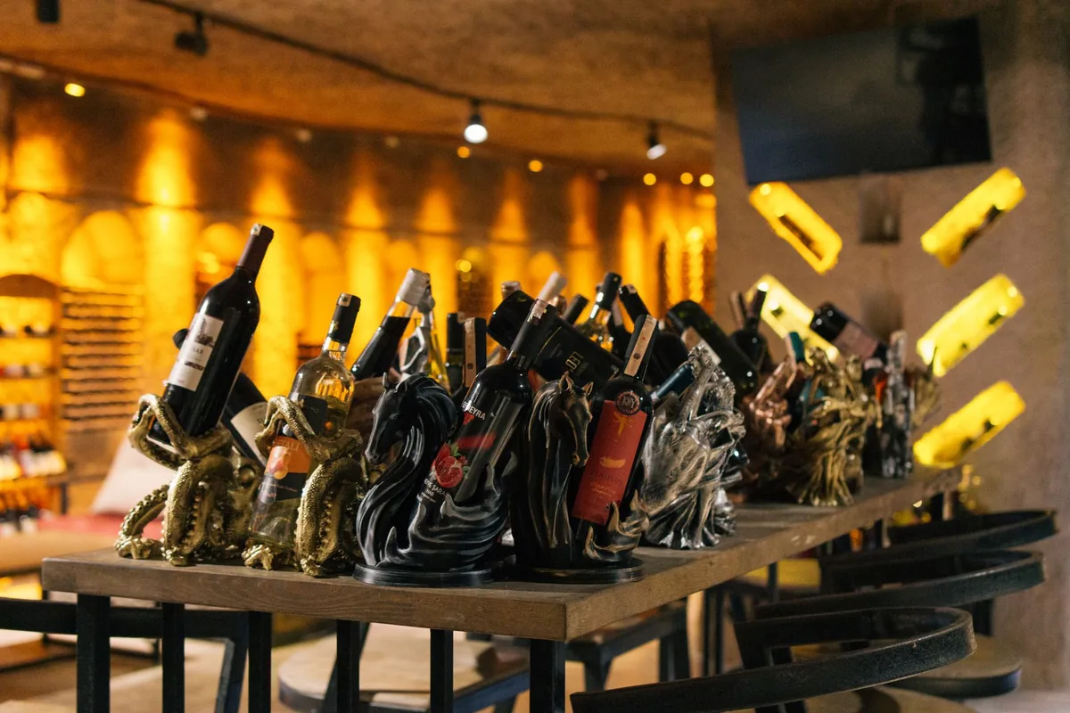 hotel wine cellar tasting room marble