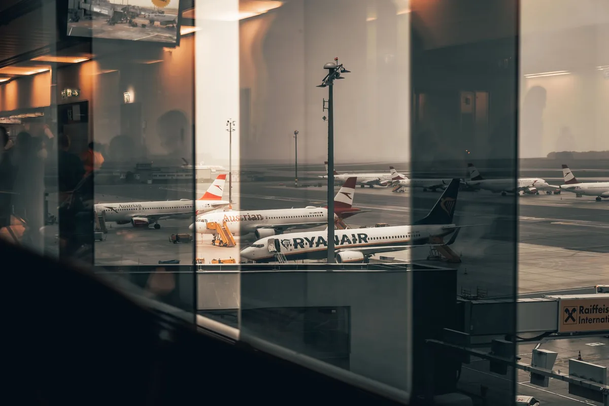 commercial airport terminal departure gates