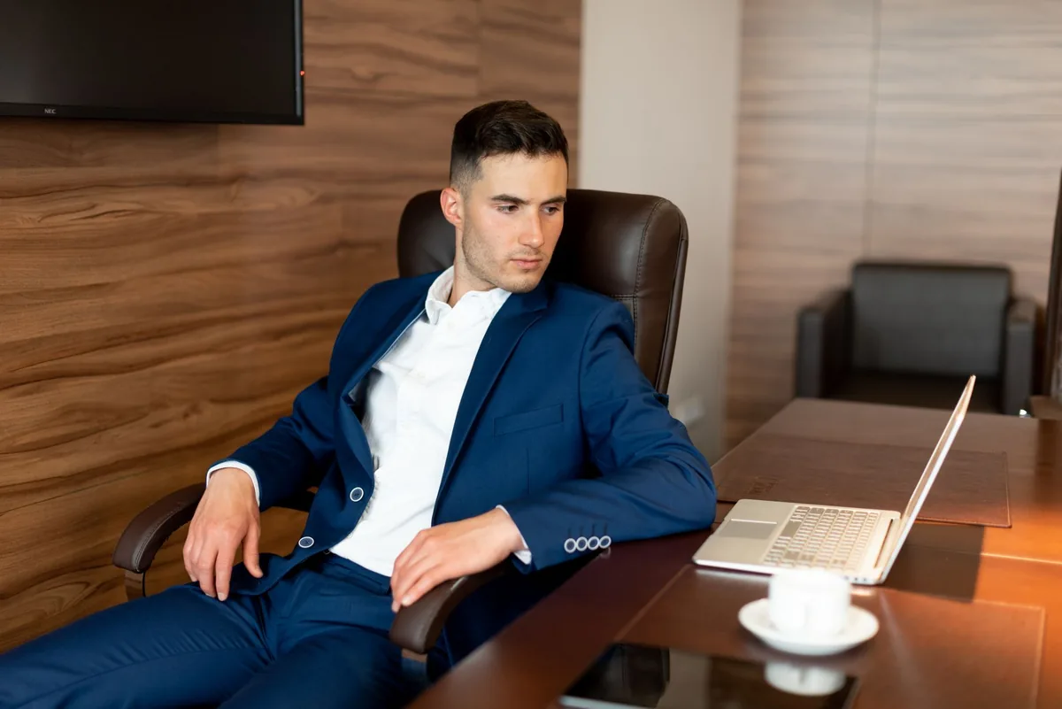 hotel executive office desk laptop