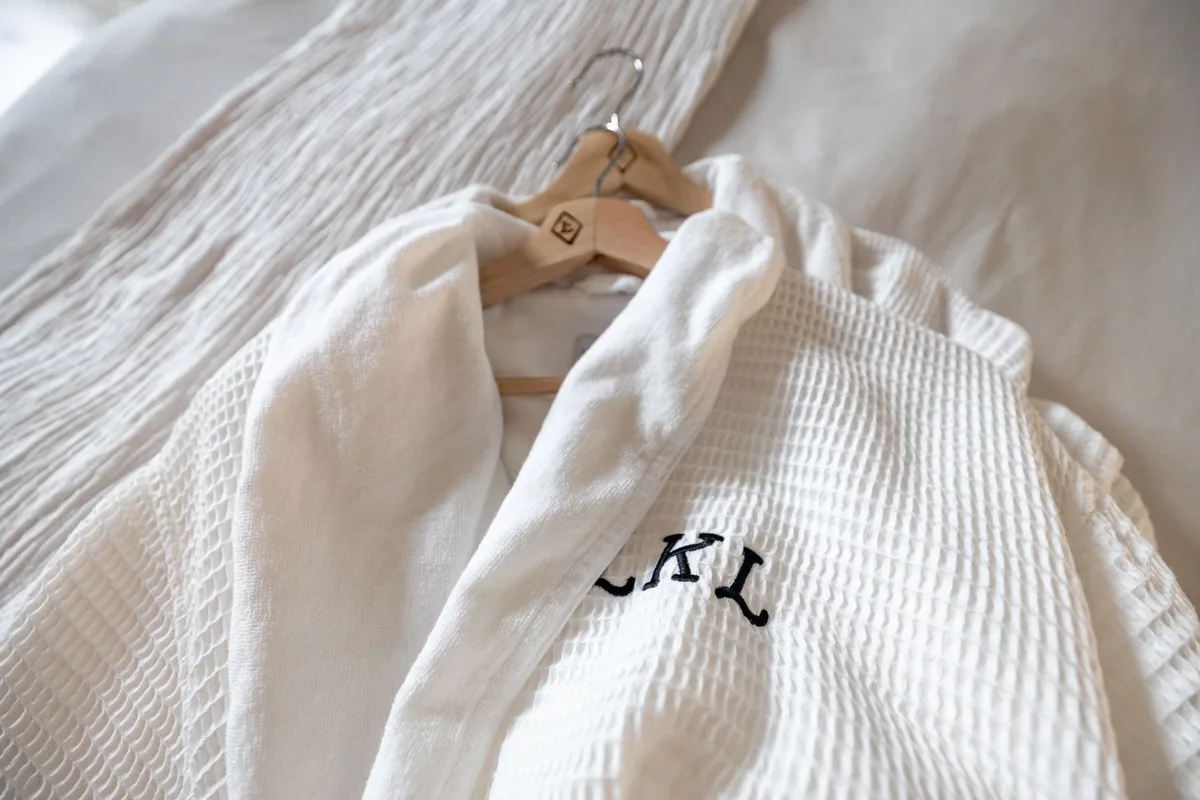 hotel bedroom linen robe interior