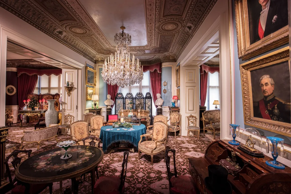 vintage historic hotel drawing room
