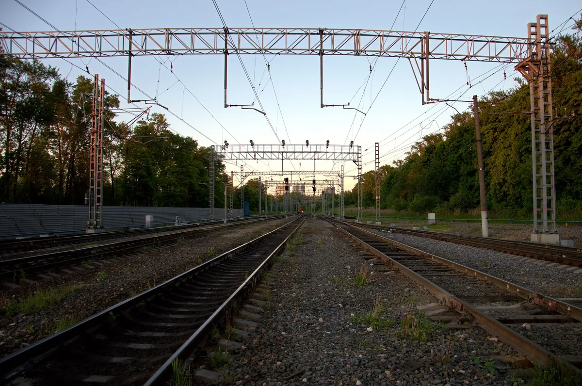 railway tracks overhead electric lines