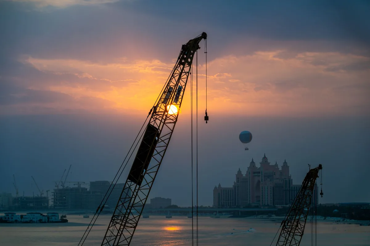 hotel construction site aerial