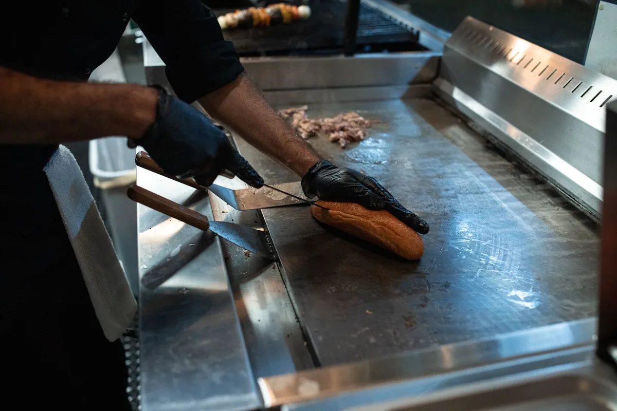 commercial kitchen cook preparing food
