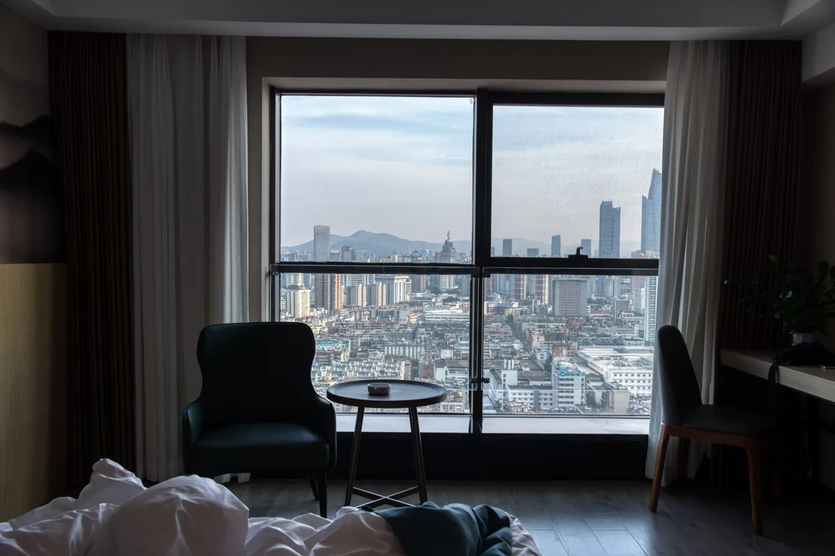 hotel room window daylight