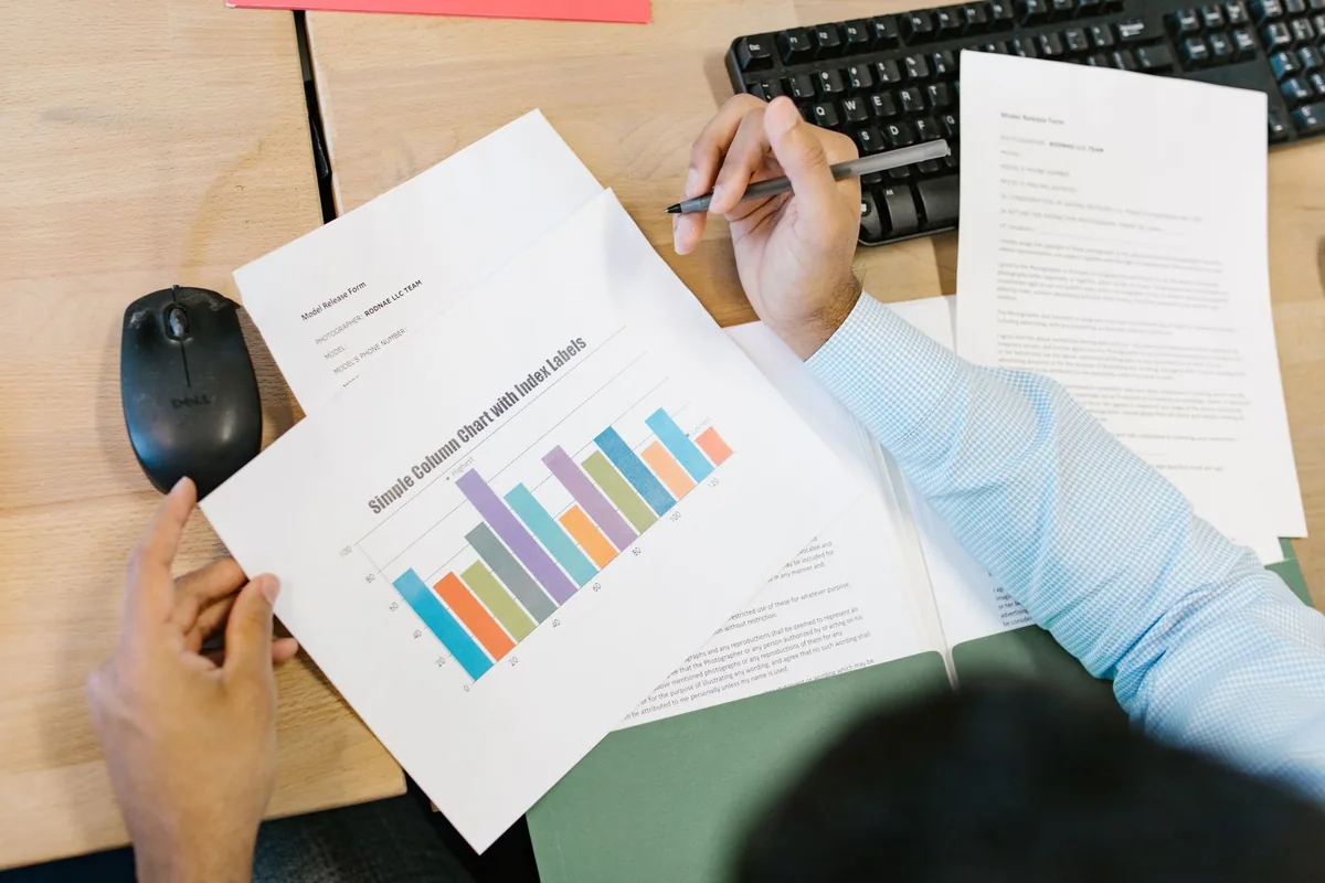 financial analyst spreadsheets tablet office