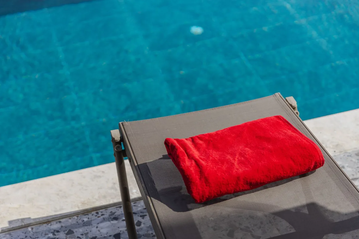 outdoor heated pool snow
