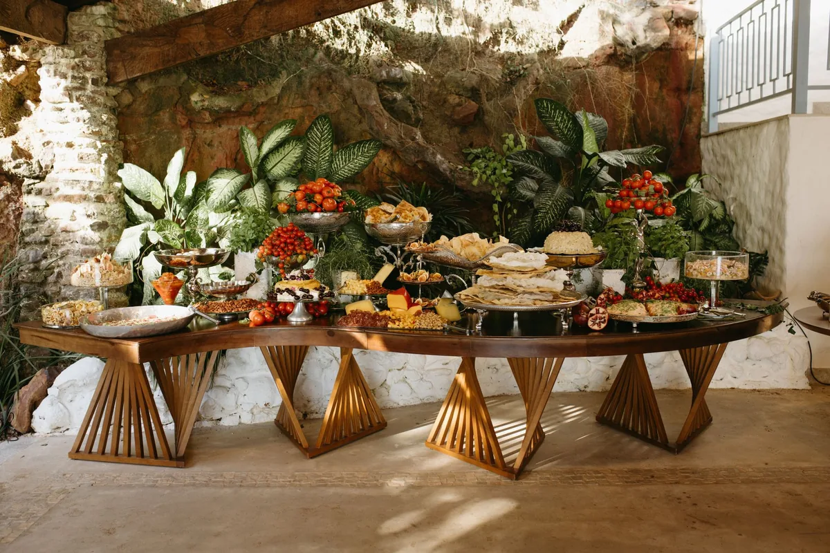 buffet food display banquet table