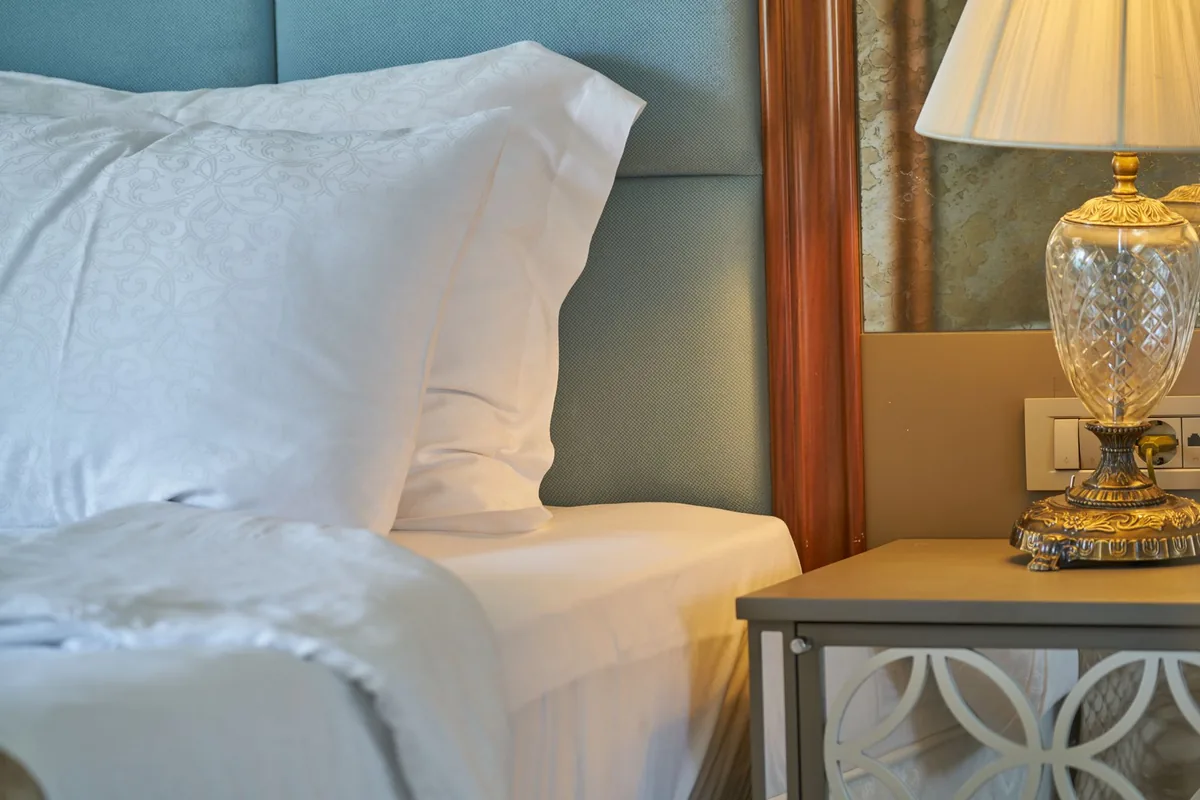 hotel guestroom bedside table binder directory