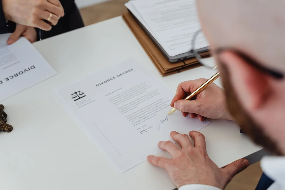 business contract signature pen desk
