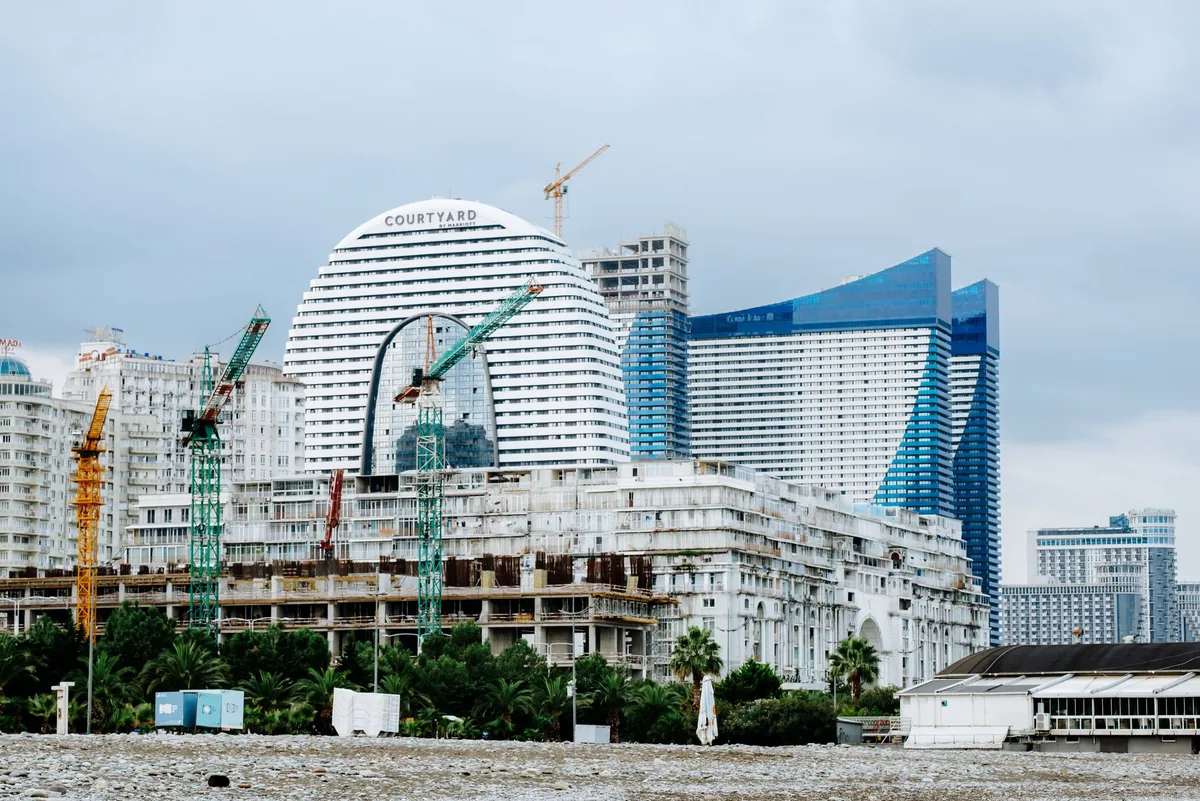 hotel construction site crane