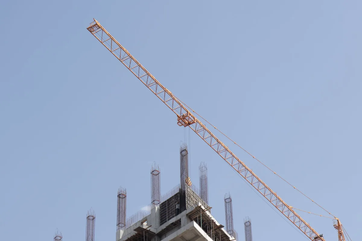 construction site high rise crane