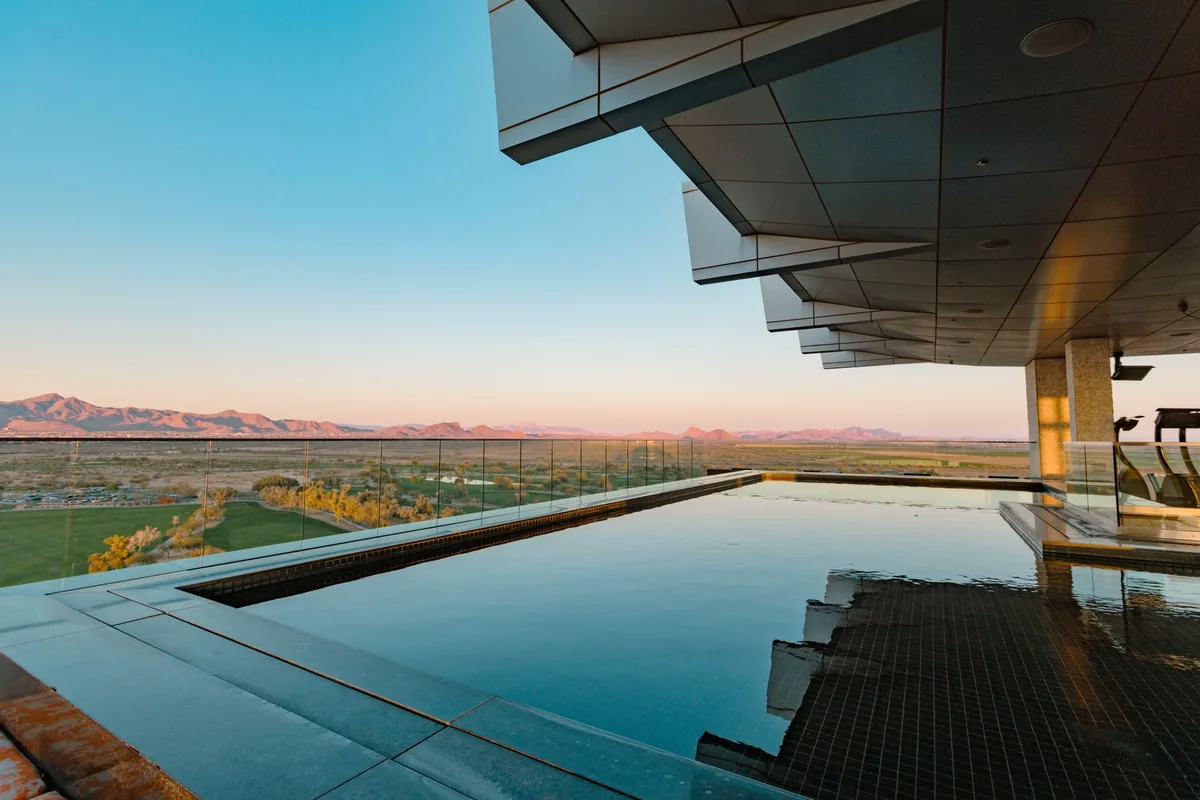 hotel infinity pool wetlands view