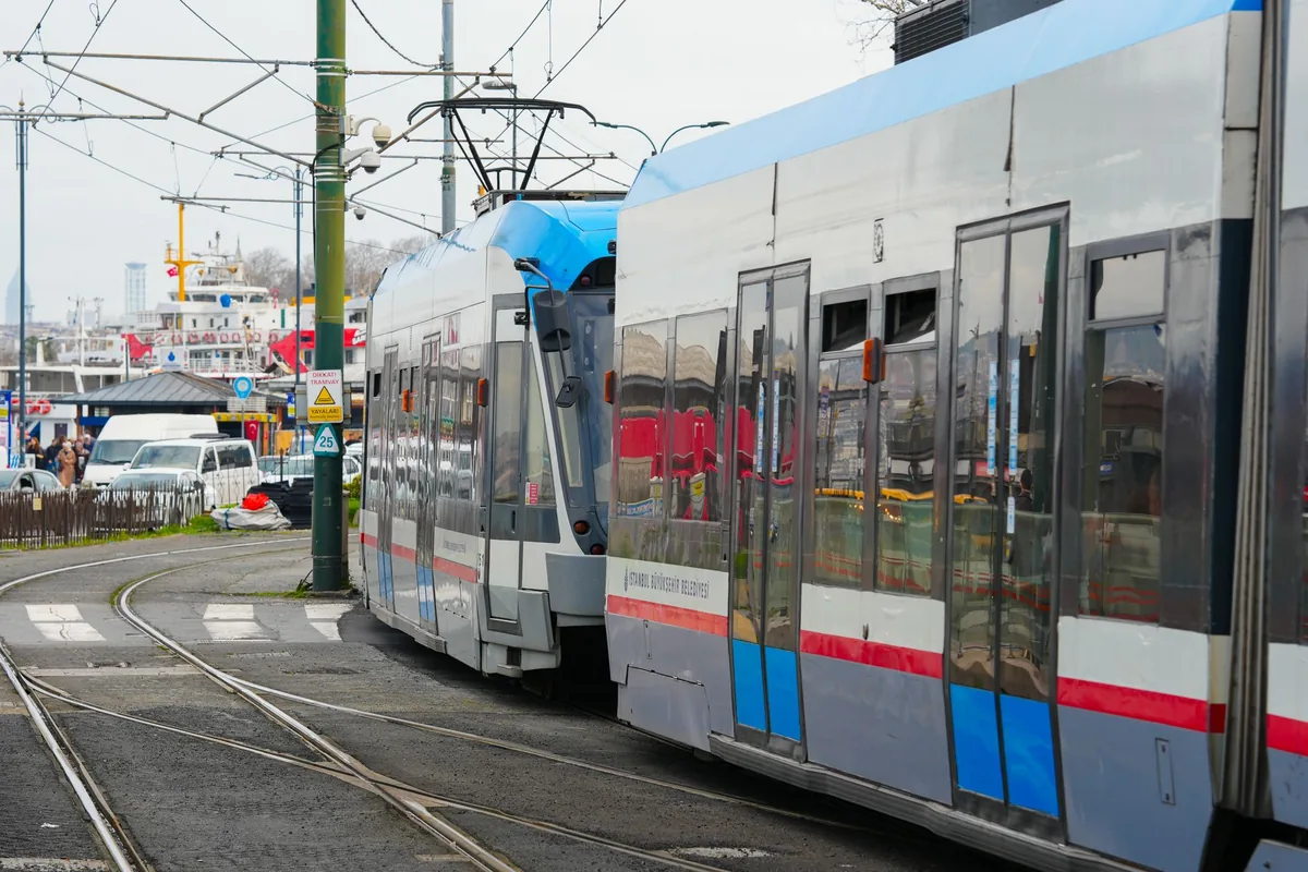 electric tram public transit station