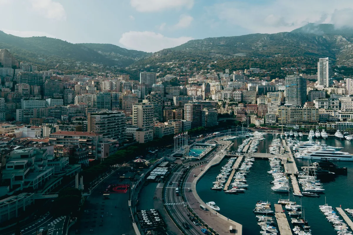 luxury coastal resort marina aerial view