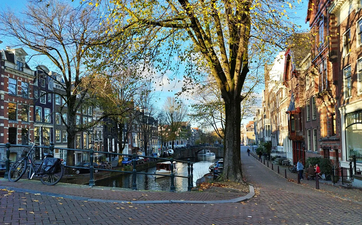 autumn city canal street