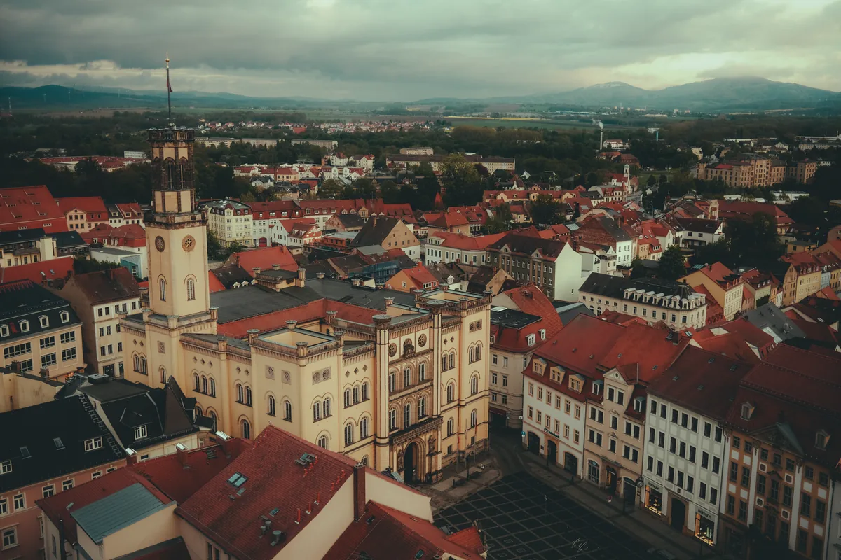 historic European city rooftop panorama