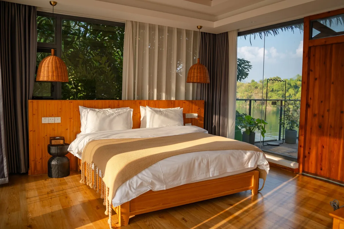luxury hotel room private balcony
