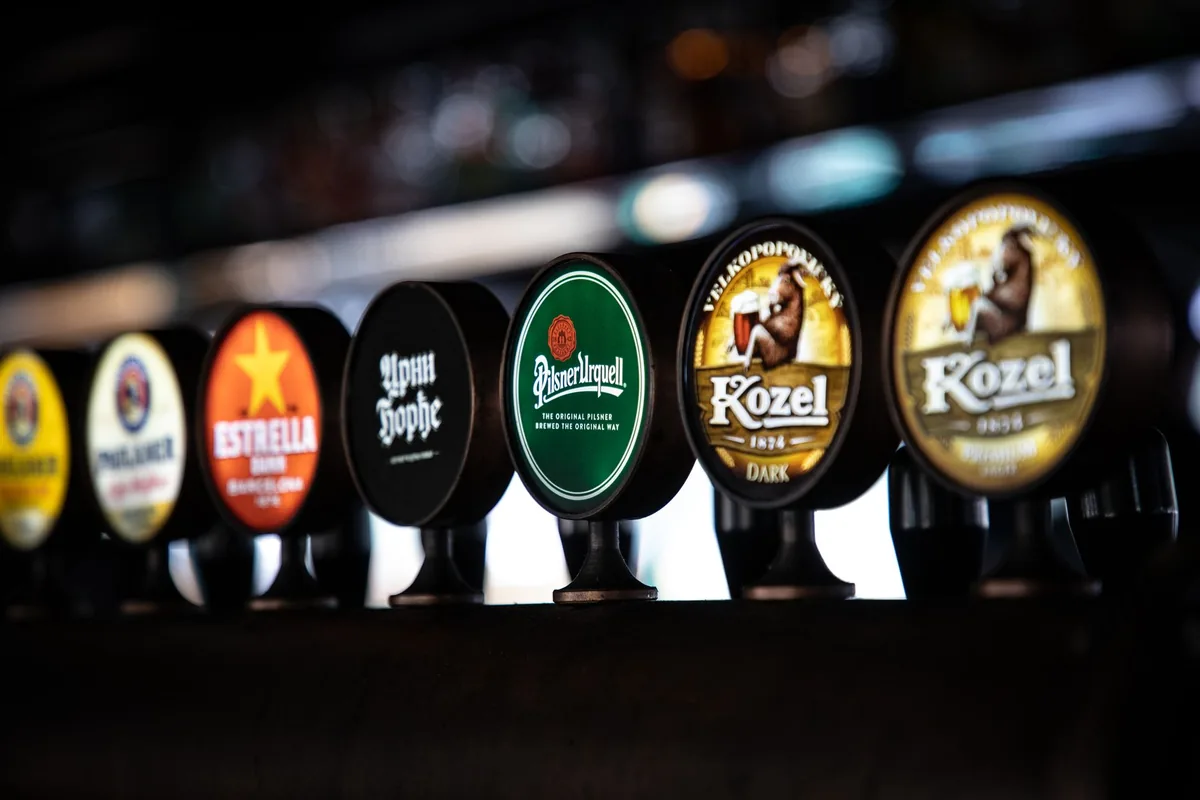 craft beer taps bar counter
