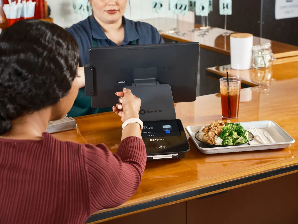 restaurant point of sale terminal on a counter