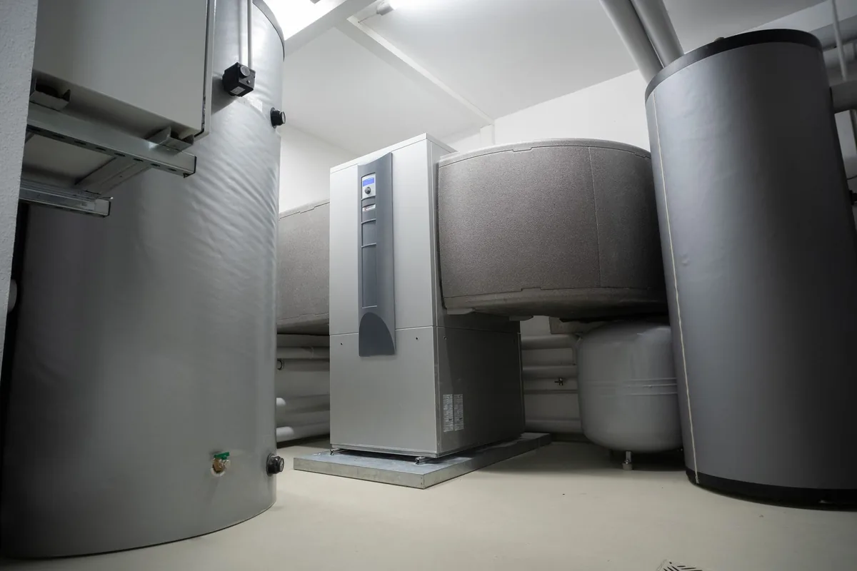 commercial building electric heat pump installation