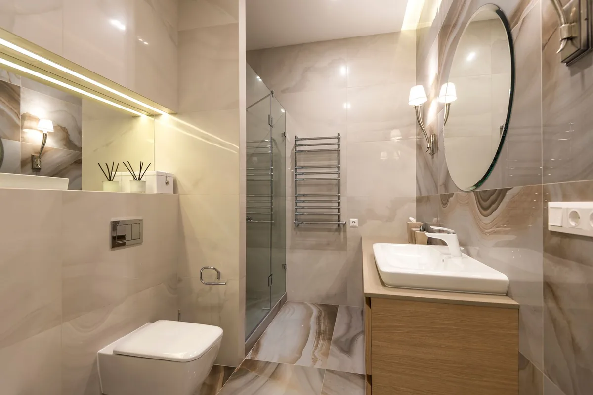 modern hotel bathroom vanity mirror