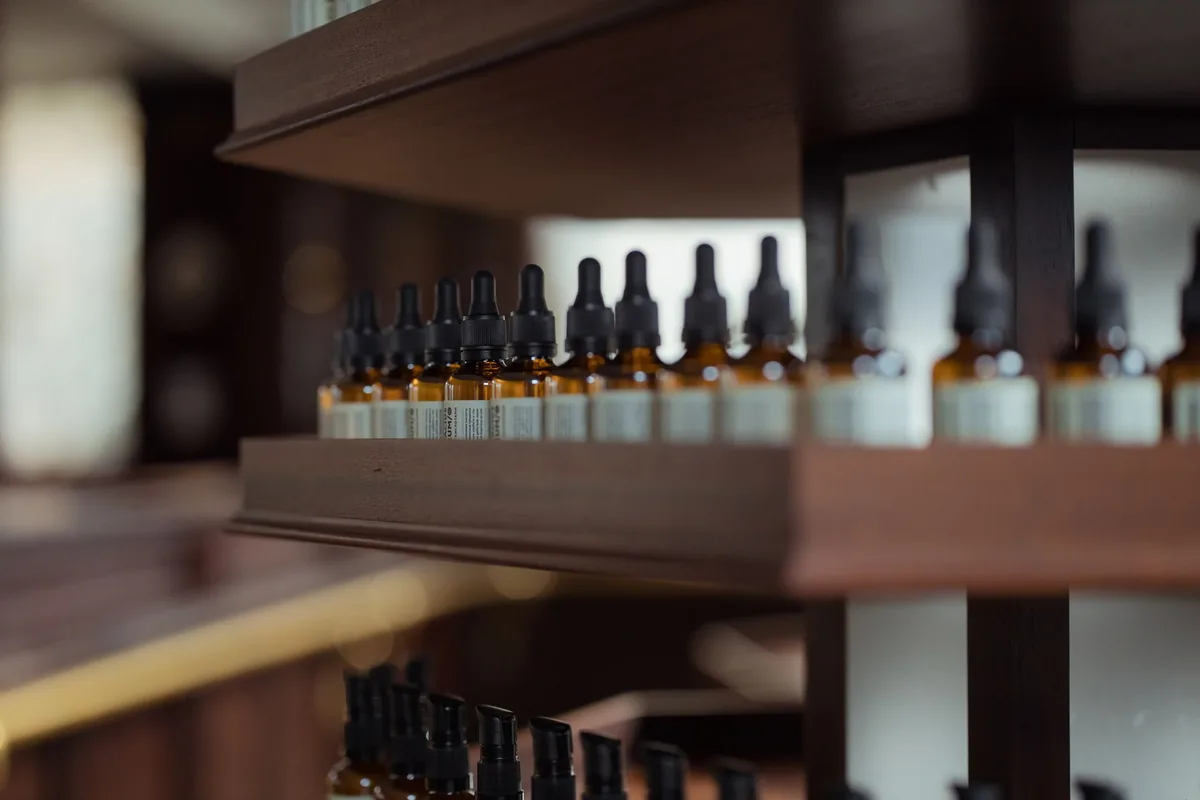 hotel spa retail display shelf