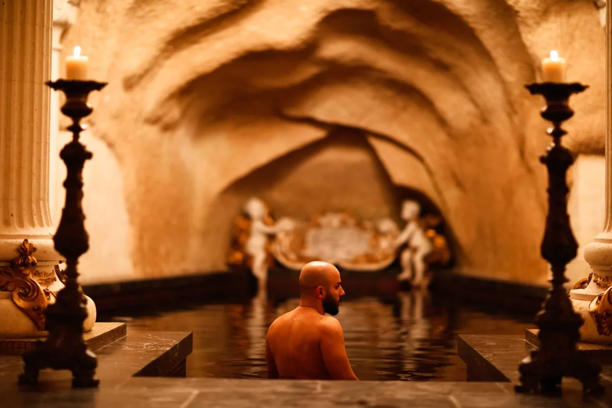 hotel cave spa stone pool