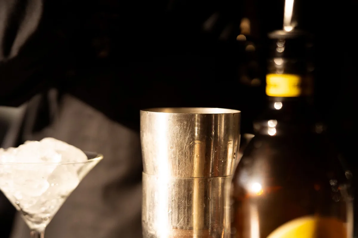 bartender preparing craft mocktail station