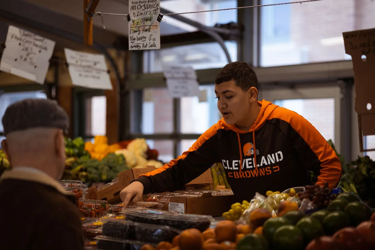 chef selecting fresh produce from local supplier