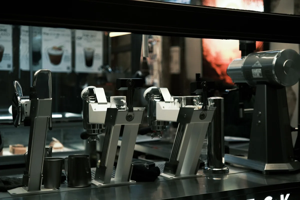 commercial espresso machine cafe counter