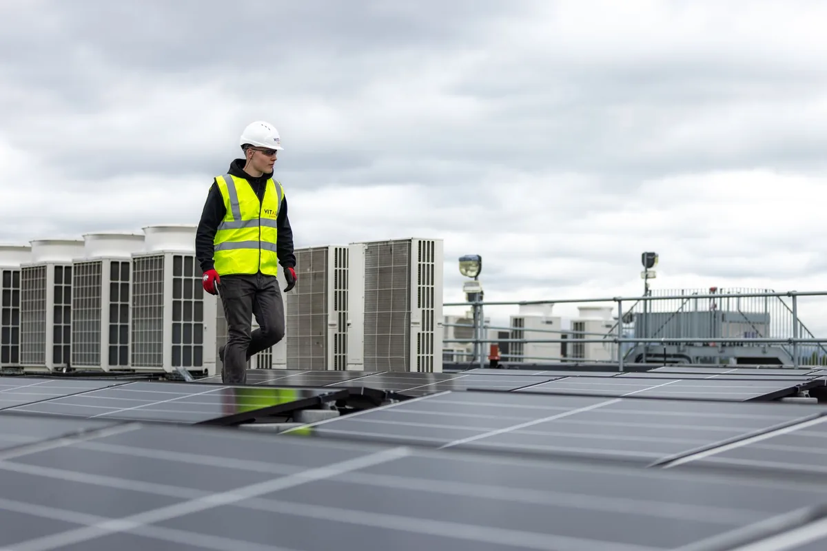 hotel rooftop inspection maintenance worker