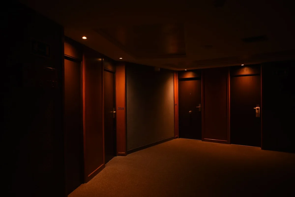 hotel hallway corridor doors