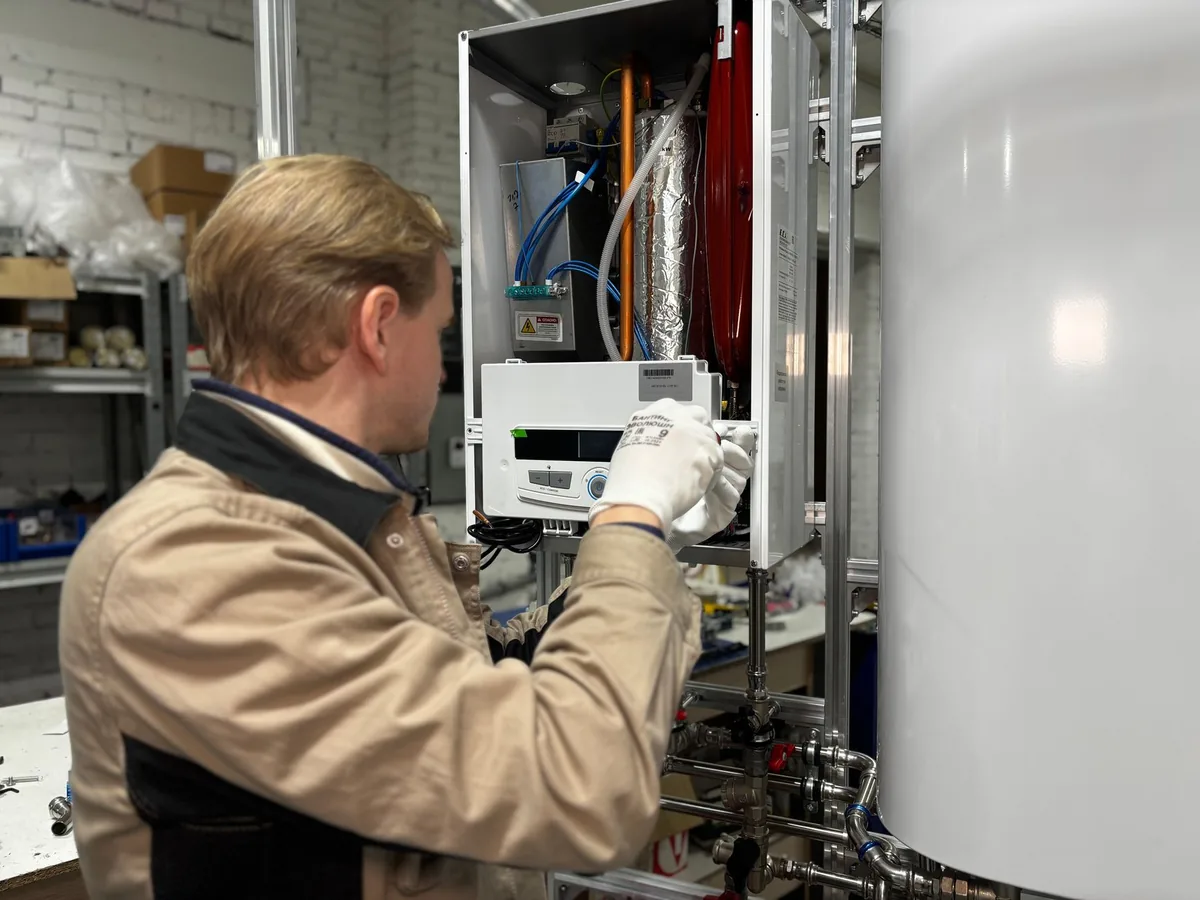 hotel engineering technician repairing room fixtures