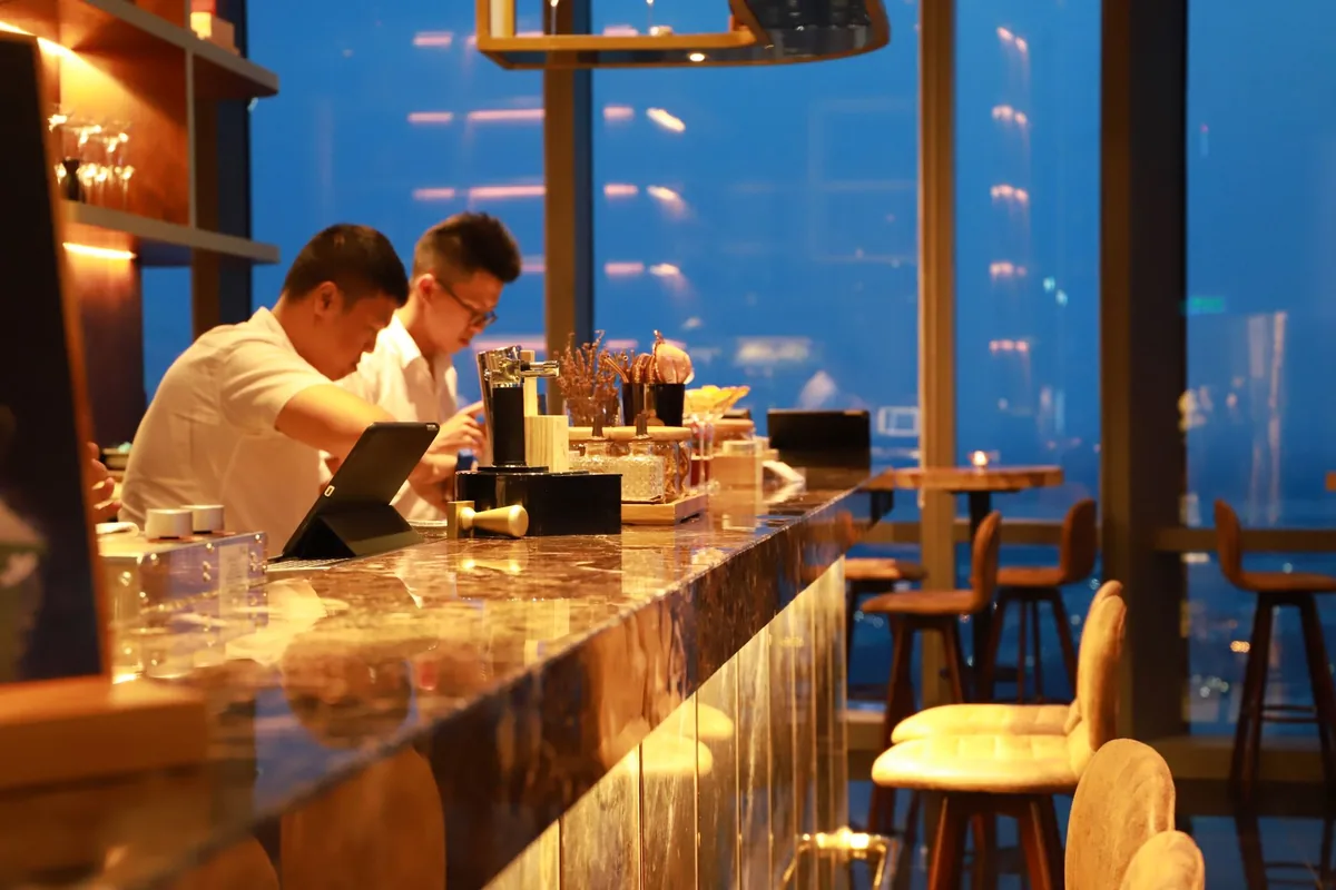 coffee and cocktail bar counter