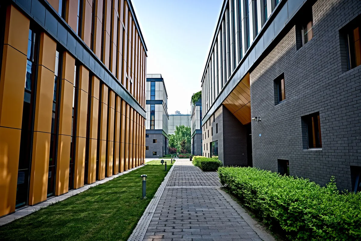 commercial mixed use office building exterior