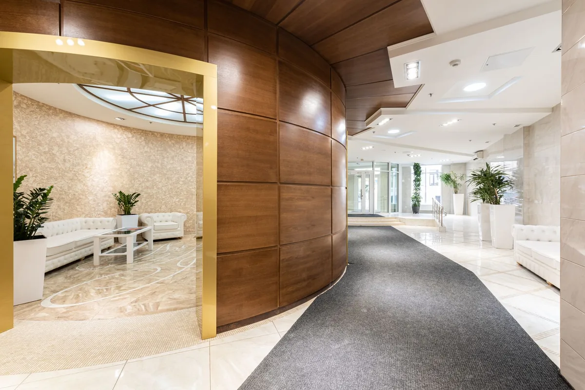 luxury boutique hotel entrance lobby