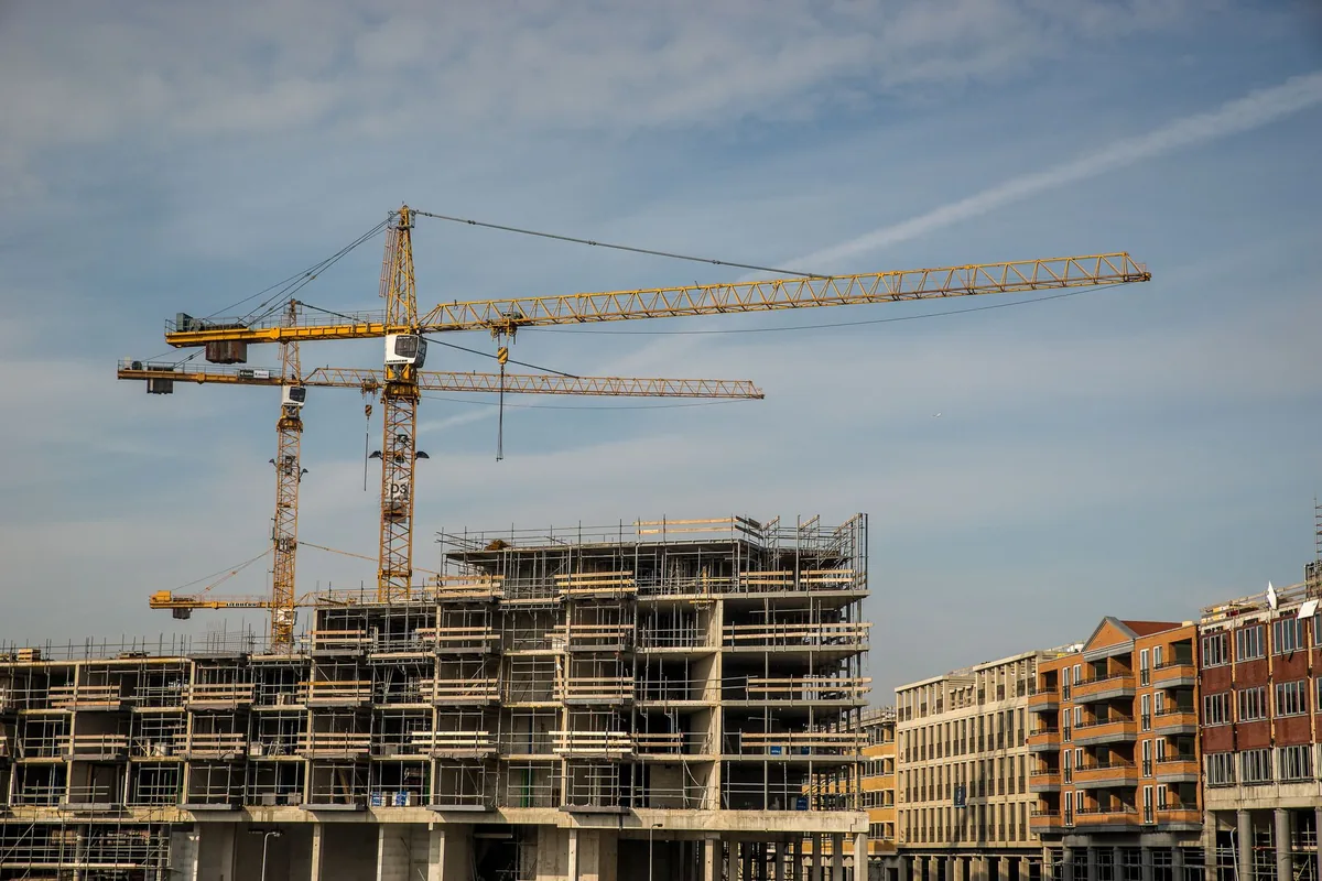 construction site crane residential development