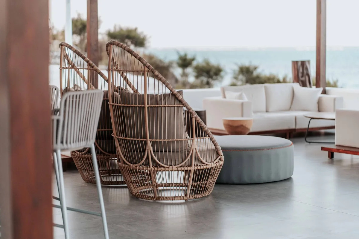 hotel outdoor terrace lounge furniture lighting