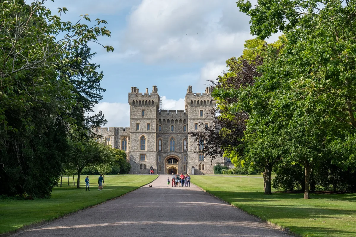 historic english castle grounds tourists