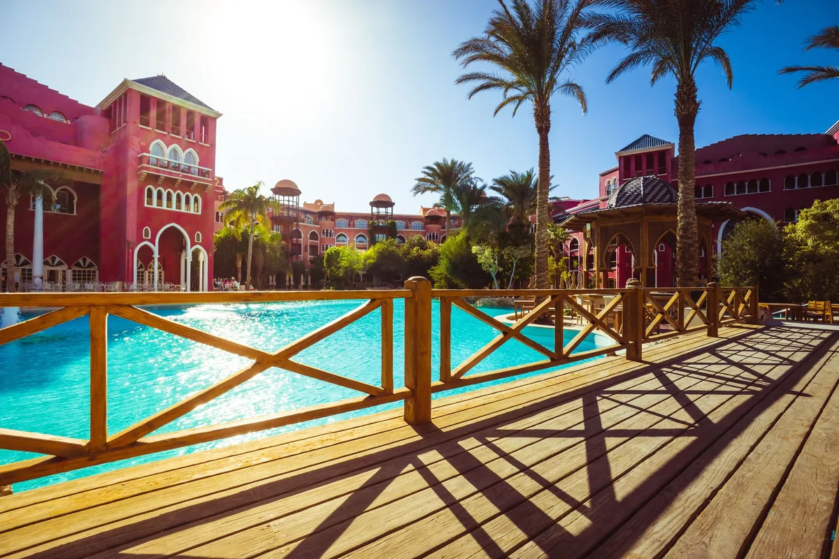 resort swimming pool deck