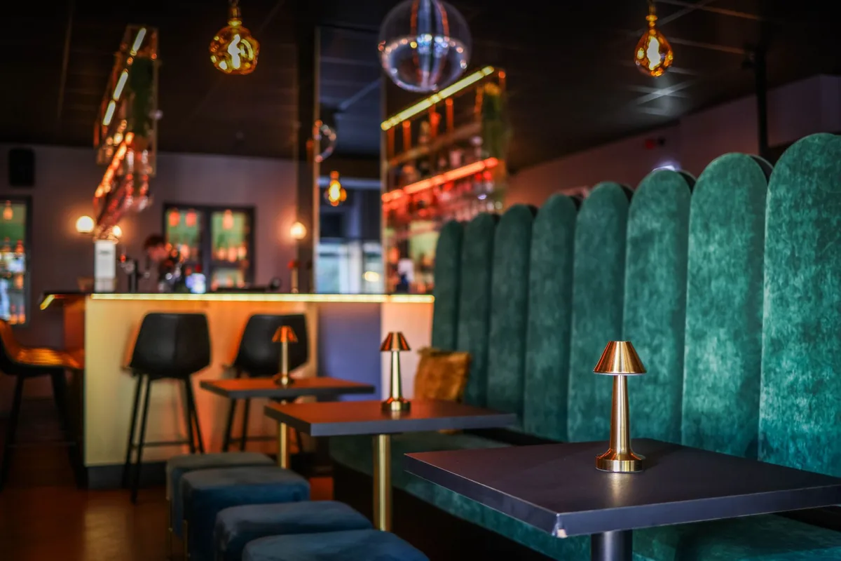 classic cocktail bar lounge velvet seating