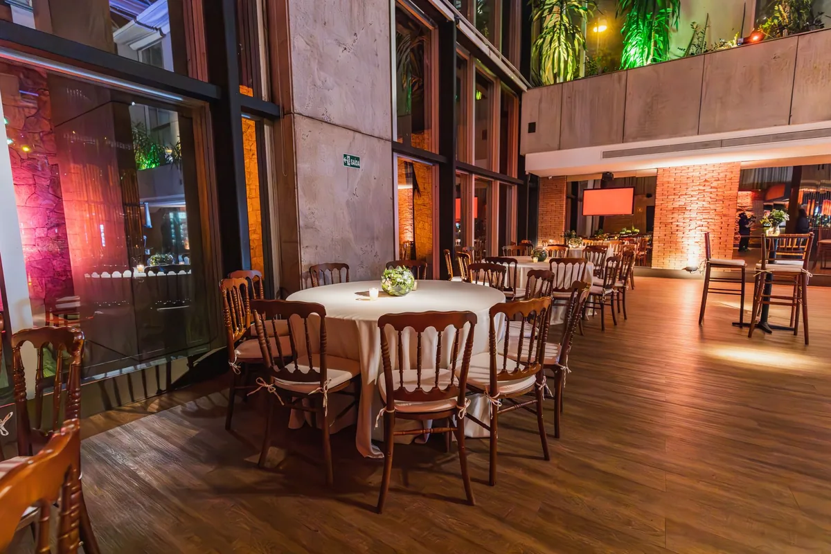 upscale private dining room table setting